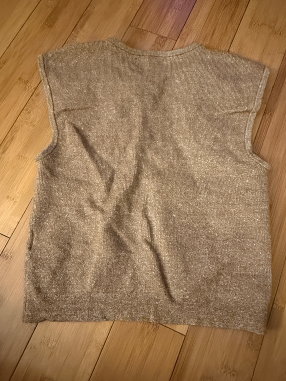 J. Crew Metallic Bronze Sleeveless Knit Top with Gold Buttons - Picture 3 of 4